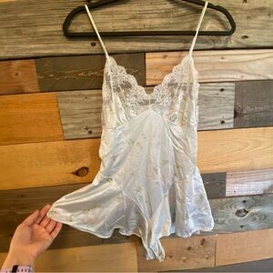 Vintage Lace floral Satin teddy